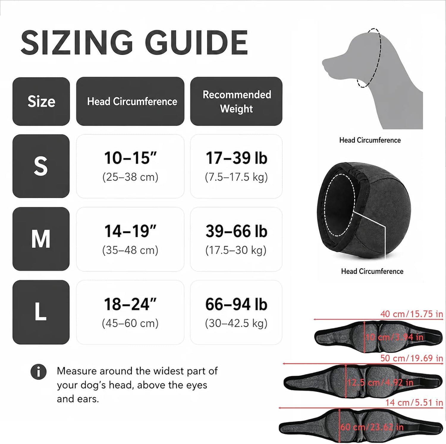 Ensimdi noise dampening dog ear protector wrap hook and loop closure detail