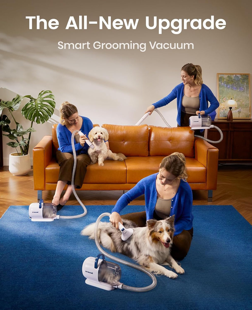 Oneisall pet hair vacuum showing the 2 liter dust canister attachment