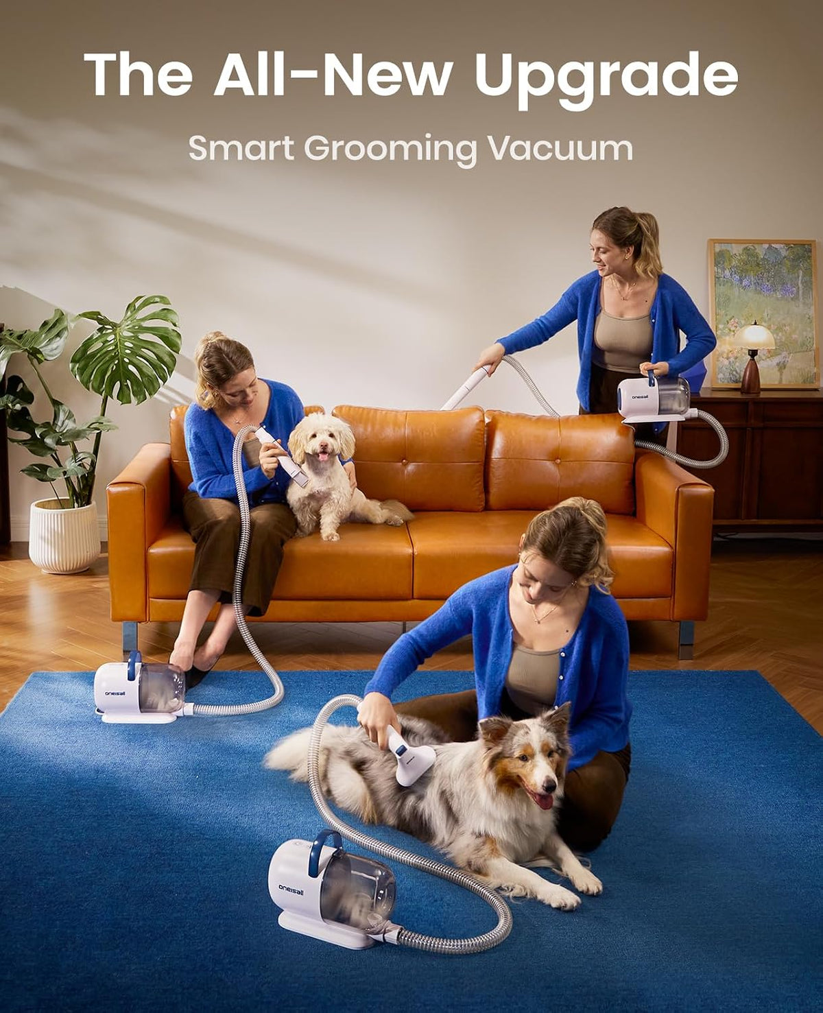 Oneisall pet hair vacuum showing the 2 liter dust canister attachment