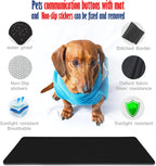Beagle puppy interacting with the premium imported pet communication board during a behavior training session