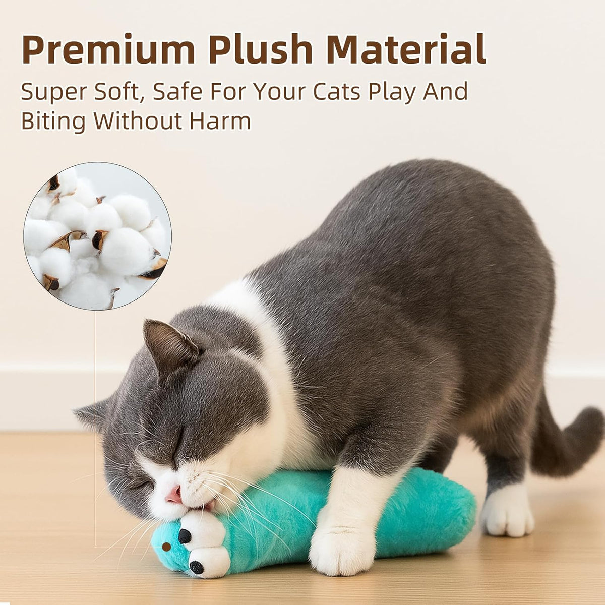 Gochanmon catnip pillow toy for indoor kitten exercise