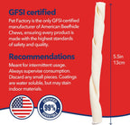 Side profile of 5 inch beefhide twist stick showing texture
