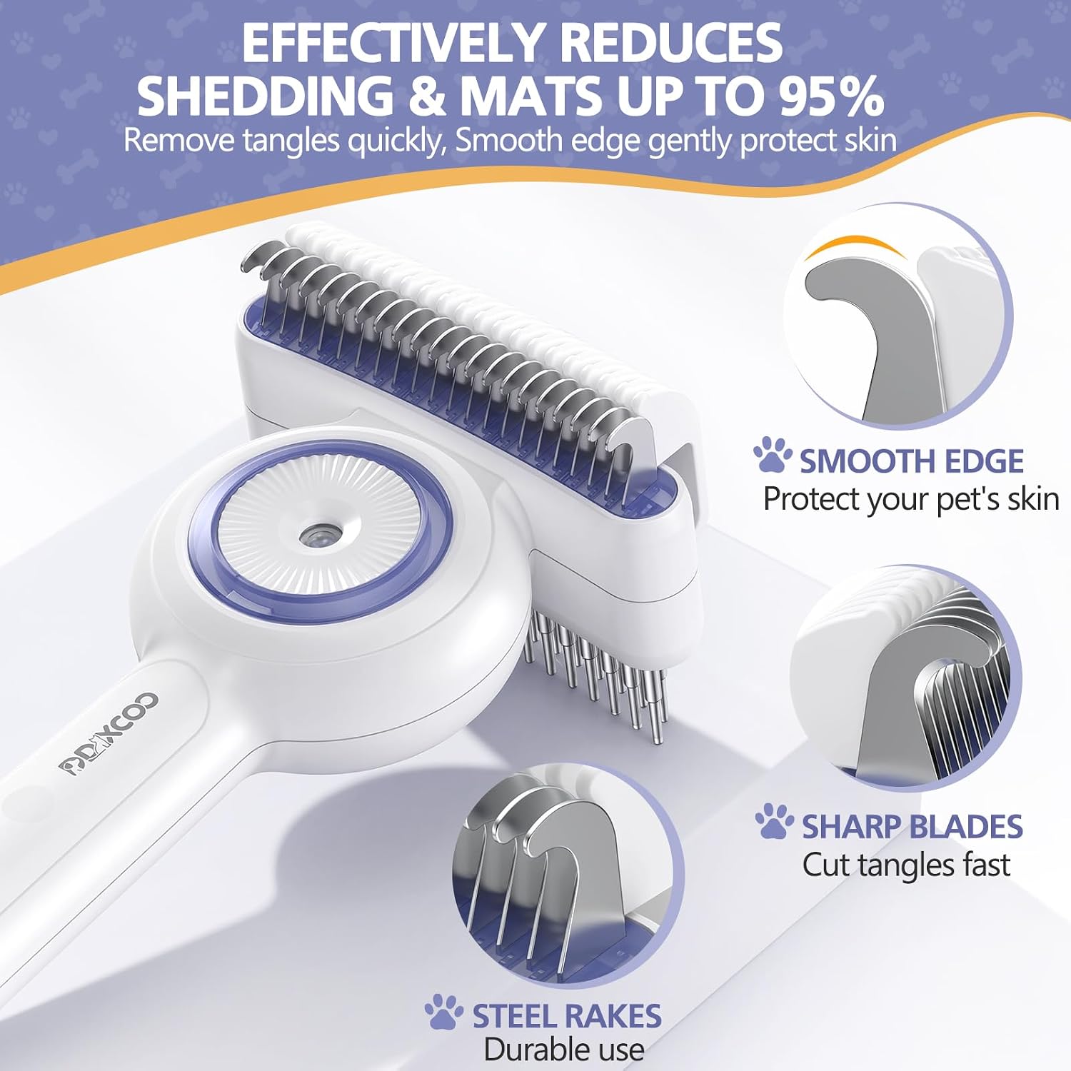 DDXCOOX pet shedding brush with mist spray function active