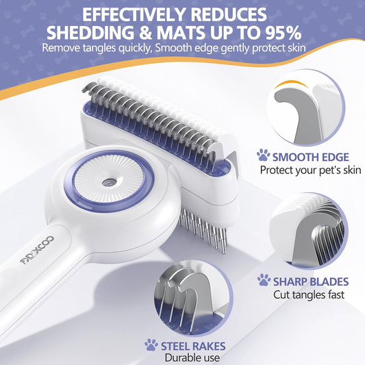 DDXCOOX pet shedding brush with mist spray function active