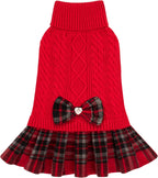 KYEESE Dog Sweater Stretchy Dogs Clothes Soft Turtleneck Pet Sweater Dress Pet Coats with Bowtie Thick Knitwear Warm Pullover Dog Sweaters for Medium Dogs Girl for Cold Weather Winter - Image 9