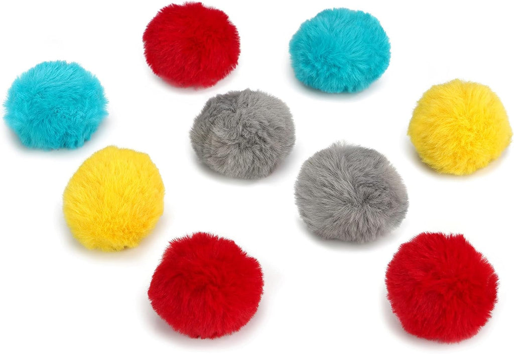 Catnip infused plush pom poms for active cats