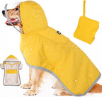 SlowTon Dog Raincoat, Adjustable Dog Rain Jacket Clear Hooded Double Layer, Waterproof Poncho with Reflective Strip Straps and Storage Pocket for Small Medium Large Dogs Puppies(DK XL) - Image 9