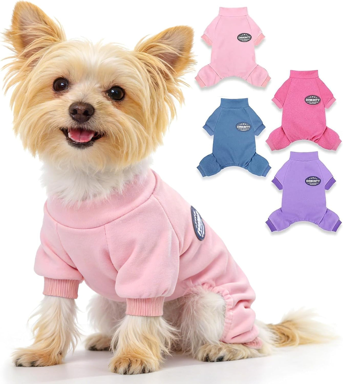 Dog Pajamas Dog Sweater for Small Dogs Girl Boy Winter Warm Soft Puppy Pjs Stretchy Jumpsuit Doggie Pet Clothes Outfits XXS~L (Purple, Small) - Image 11