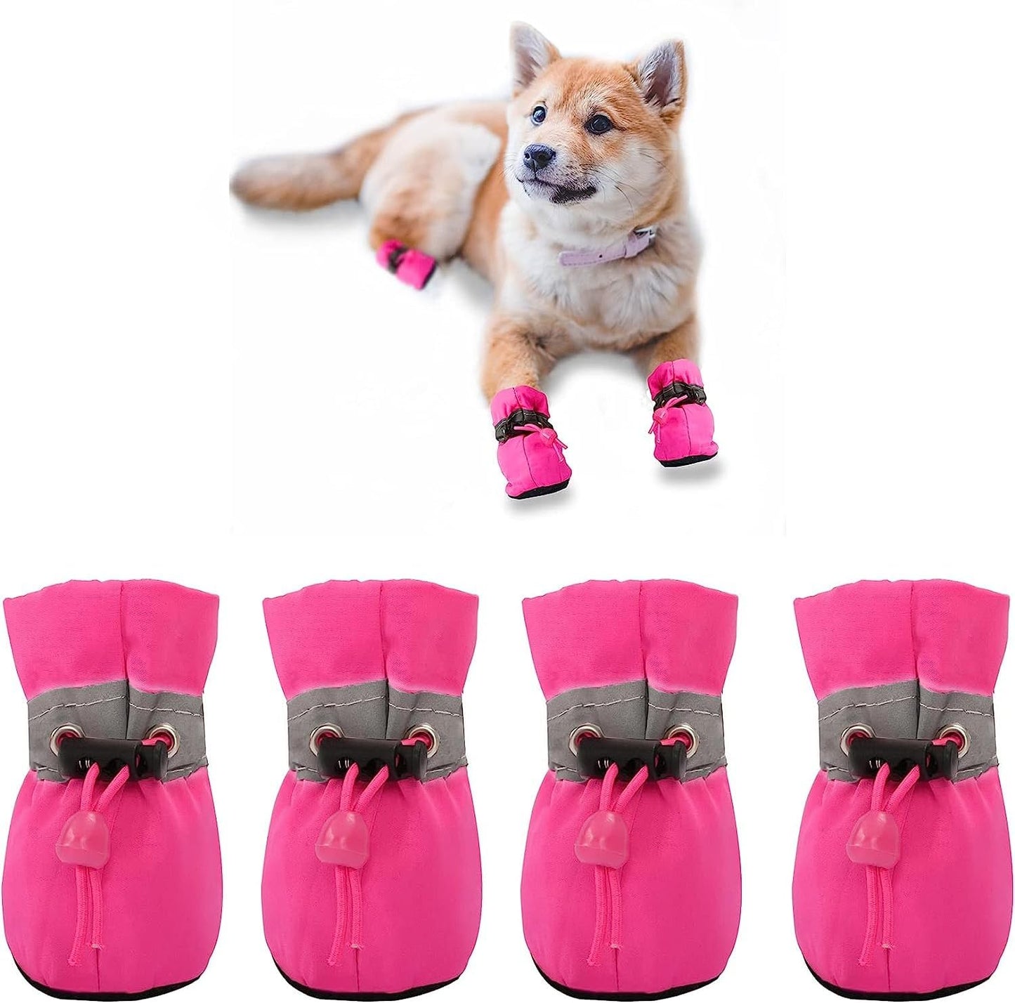 YAODHAOD Dog Shoes for Small Dogs, Hot Pavement Summer Puppy Dog Boots & Paw Protectors,Anti-Slip Sole Dog Booties for Indoor Hardwood Floor 4PCS (Black,Size: 2) - Image 9