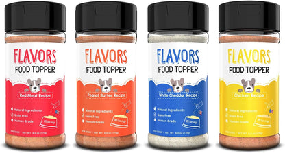 BEAUMONT BASICS all natural four recipe dog food topper gift set package.
