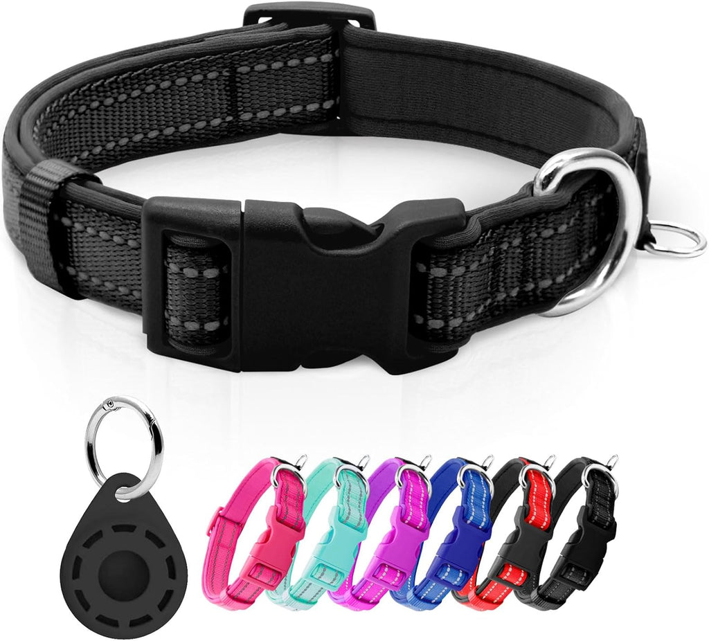 azuza Reflective Dog Collar,Soft Neoprene Padded Pet Collar with ID Tag Ring,Adjustable for Small Dogs,Hot Pink,S - Image 15