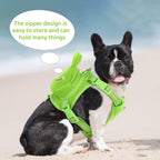 Cute frog shaped pet saddle bag for hiking and training.