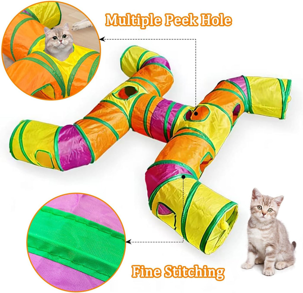 Cat tunnel folded flat for storage