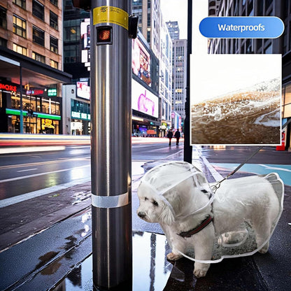 Bubble-Fly stormproof dog cape back view showcasing full coverage rain shield action