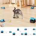 AsFrost Upgraded Interactive Cat Toy front view showcasing the sky blue main automated hub.