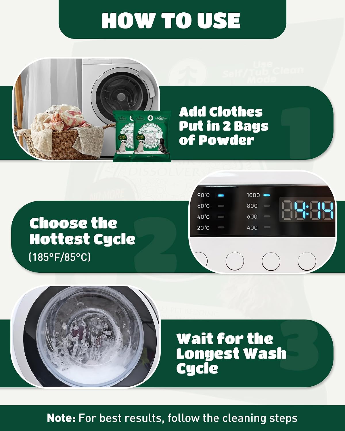 High-efficiency compatible washing machine cleaner