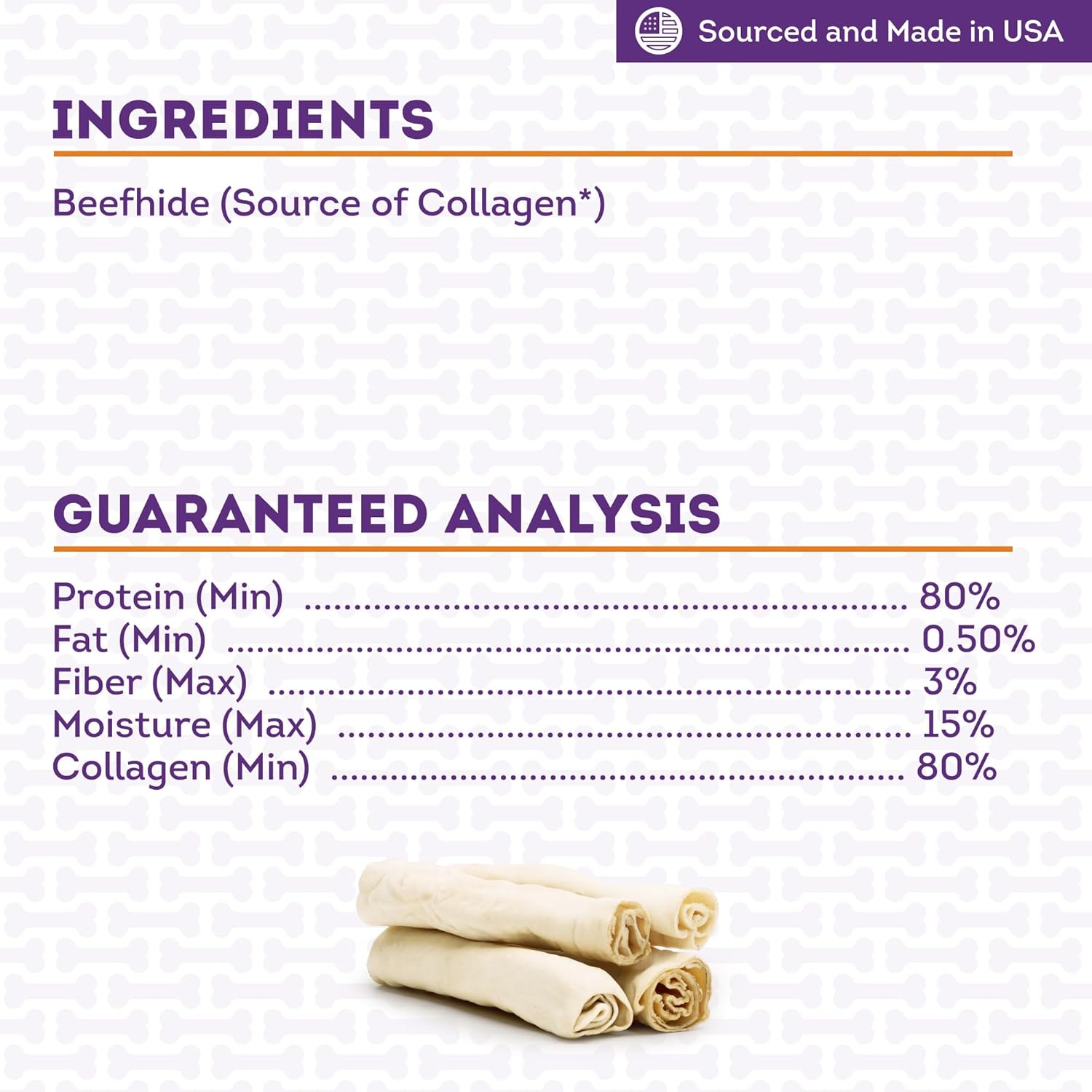 Highly digestible collagen layer beefhide rolls for dogs