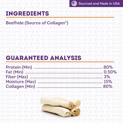 Highly digestible collagen layer beefhide rolls for dogs