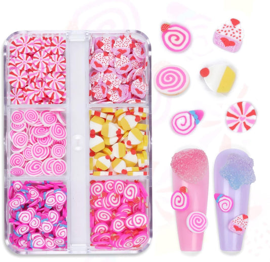Tyuimhx 6 Grids Sweet Food Nail Art Slices front view