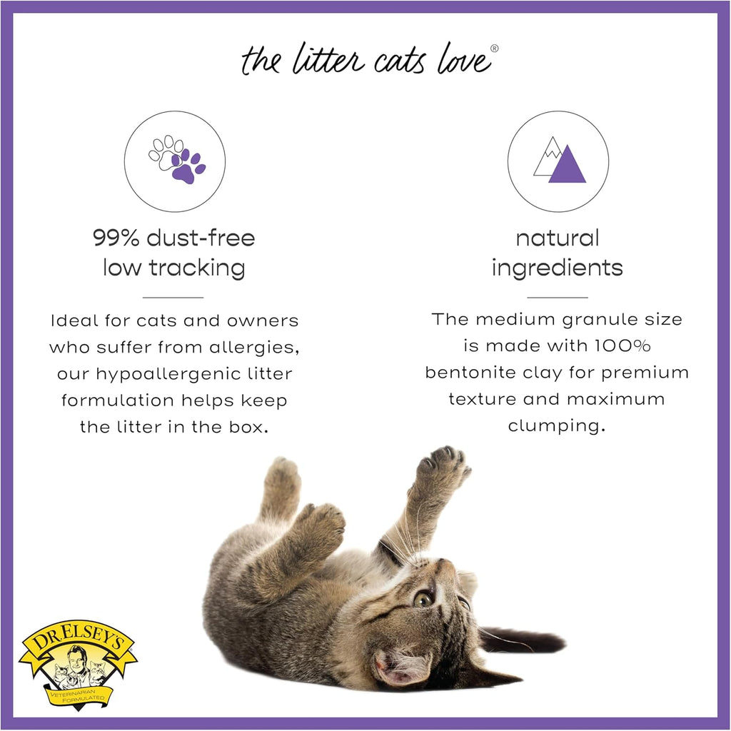 Dr. Elsey's Clean Tracks Clumping Clay Cat Litter back view label details