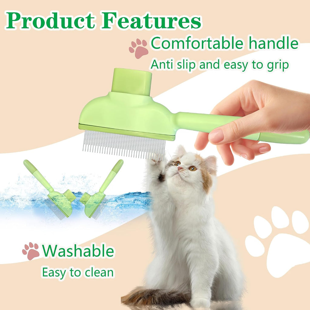 KoovDem flea comb with self-cleaning release button