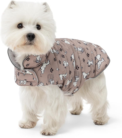 Berkshire Peanuts(R) Microfleece Dog Coat, Warm Fleece Dog Jacket with Waterproof Shell, Hook & Loop Design for Small, Medium, or Large Dogs (Small, Medium Happy Day Snoopy Walk Dark Sage) - Image 12