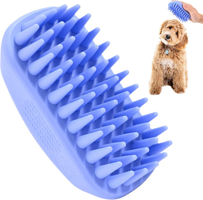 Premium puppy bath scrubber two piece set for soothing coat care