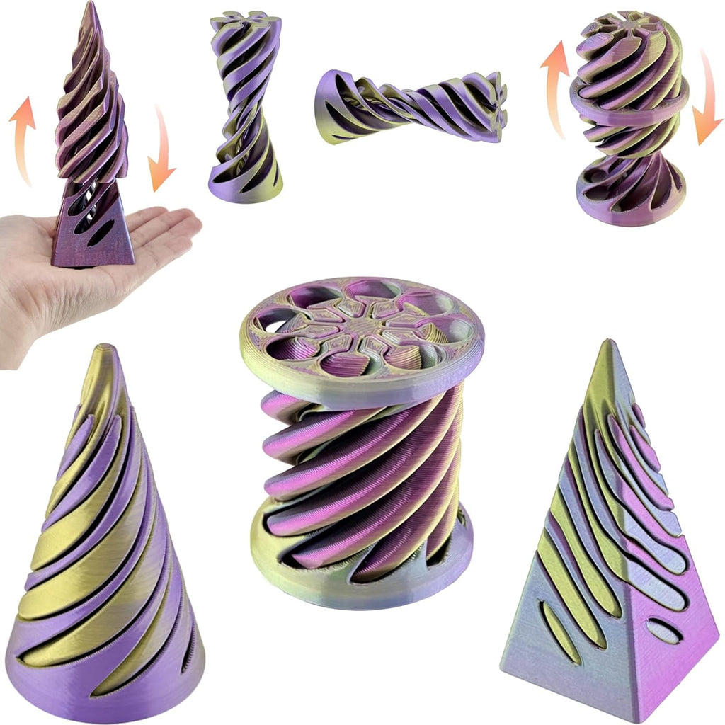 Bigted Impossible Cone Fidget Toy front view featuring the unique three dimensional printed pyramid passthrough design.