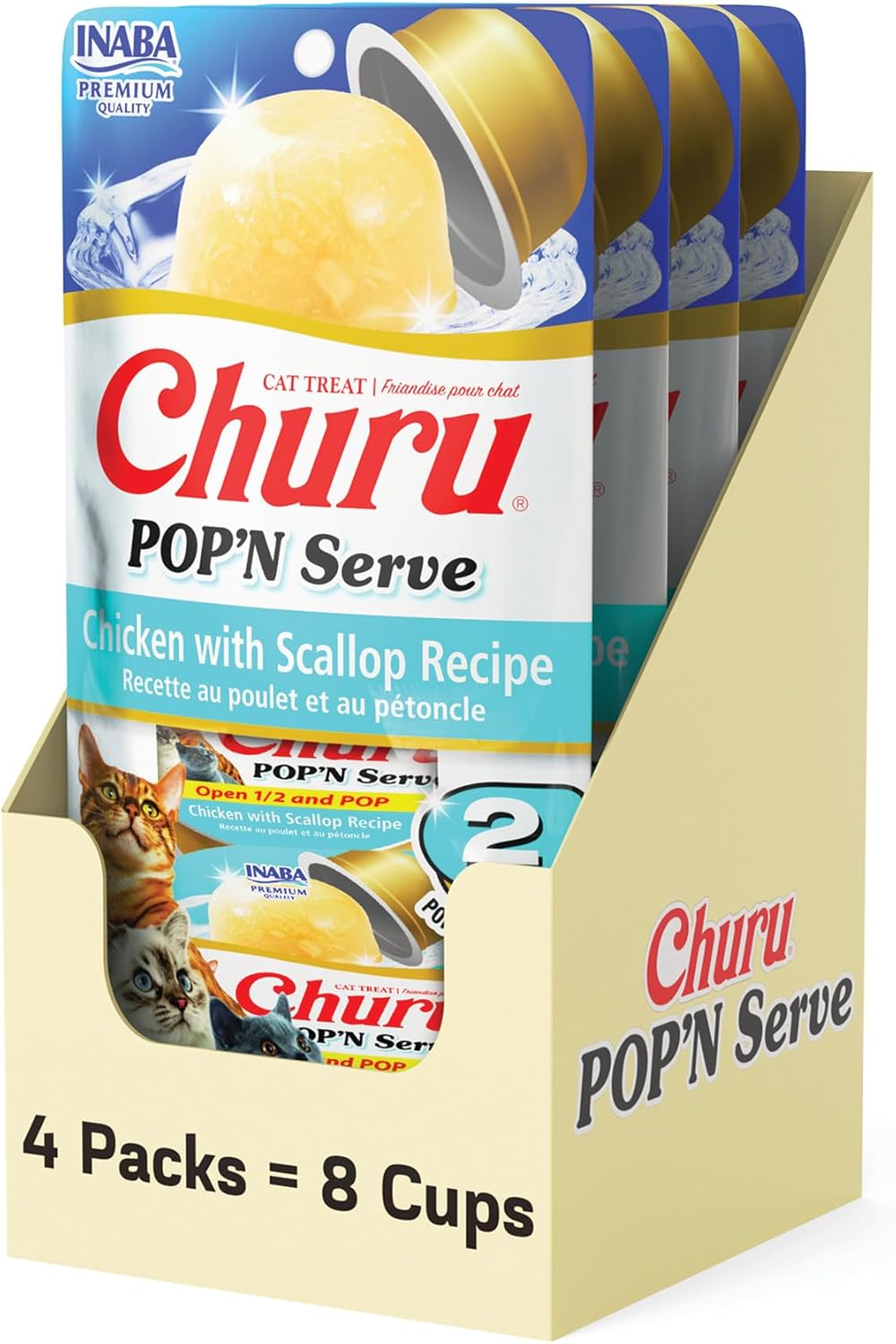 INABA Churu Pop'N Serve Jelly Cat Treat with Vitamin E & Taurine, 1.2 Ounce Cup, 10 Cups, Tuna Variety - Image 12