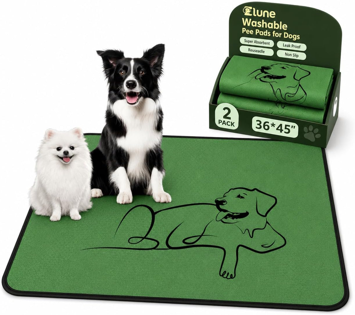 Folded Zlune dog training pads showing compact storage size