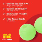 Two pack Chew King glowing fetch balls for pets