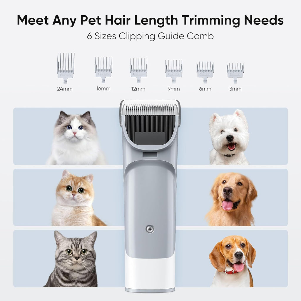 Newbulig pet care vacuum showing the three adjustable suction modes interface.
