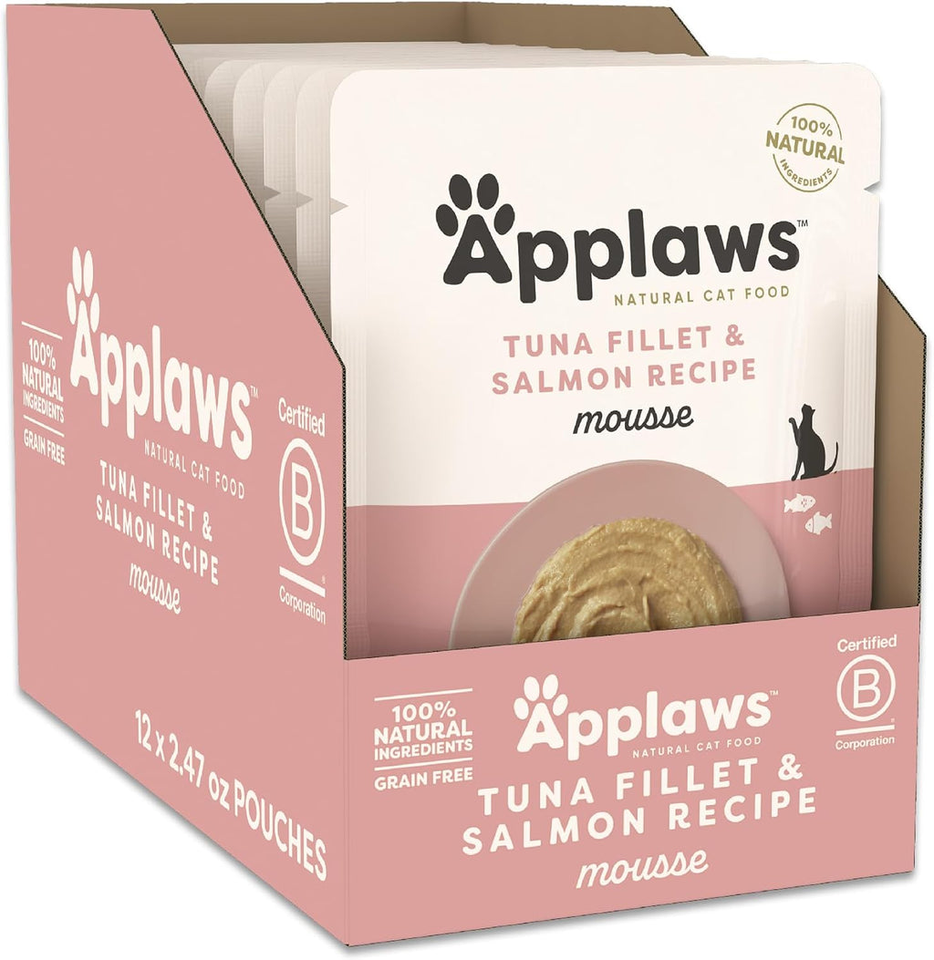 Applaws Fish Variety Wet Cat Food Mousse 12-Pack, High Protein, Limited Ingredient, Grain Free, Wet Cat Food Pouches, No Fillers, No Artificial Additives (12 x 2.47 oz Pouches) - Image 10