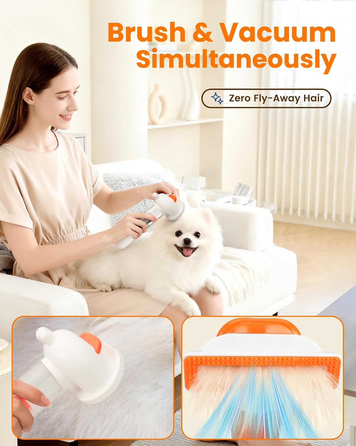 Silicone pet massage and anti static combing attachment head details.