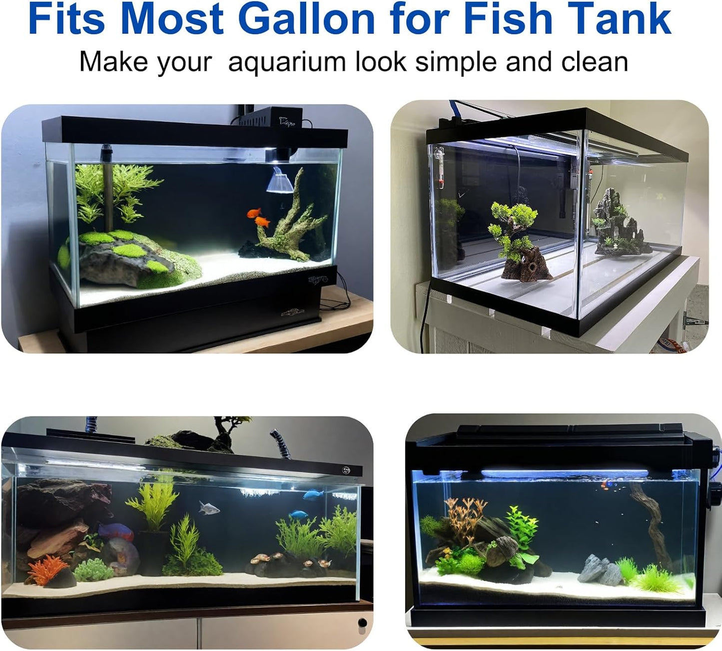 Thickened waterproof PVC aquarium backing paper by ELEBOX in sleek black color hiding water filters