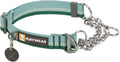 Ruffwear Chain Reaction dog collar front view in River Rock Green color