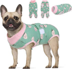 KOESON dog surgery recovery suit front view on a medium dog