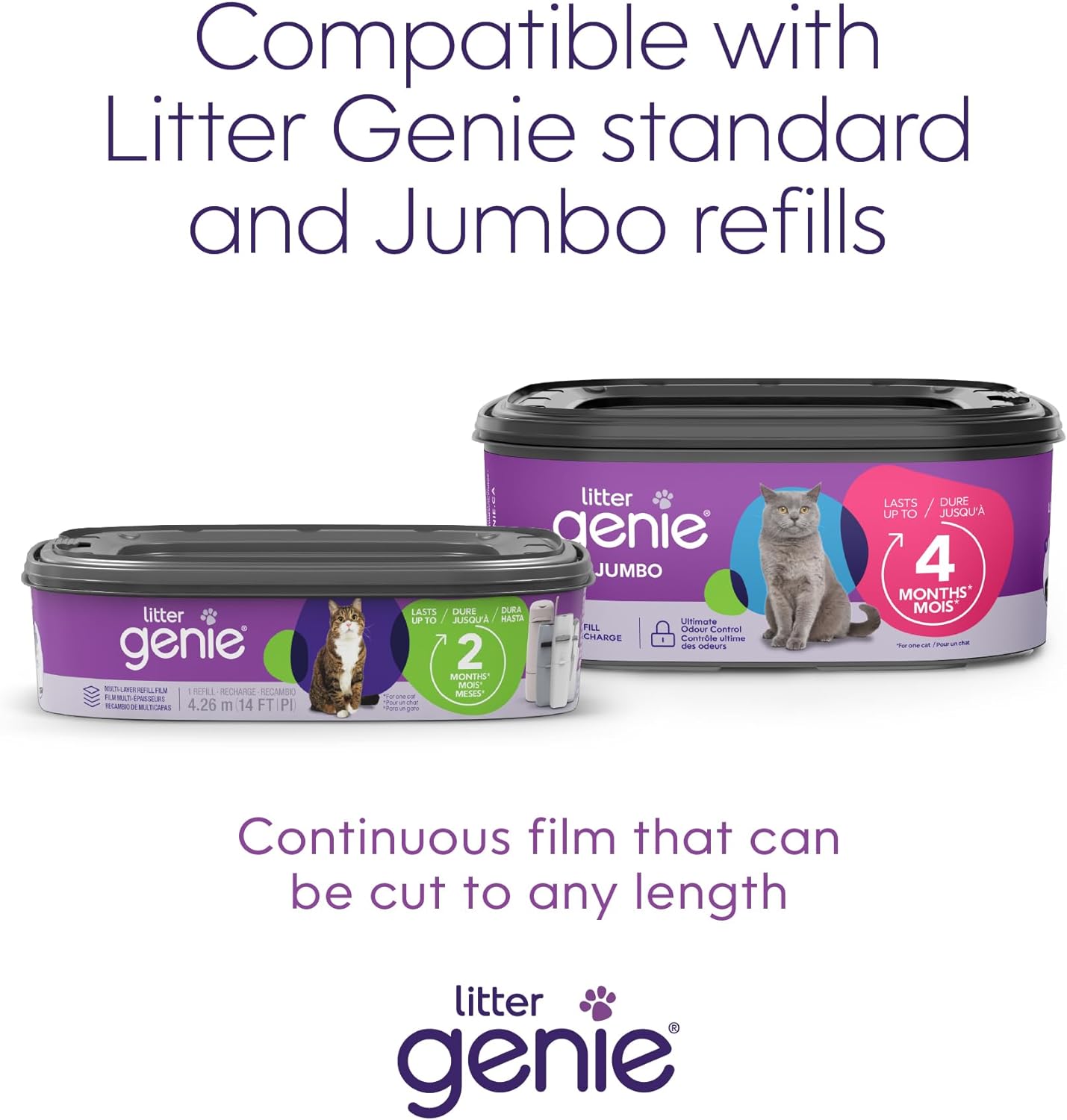 Litter Genie Style Pail included square refill bag detail