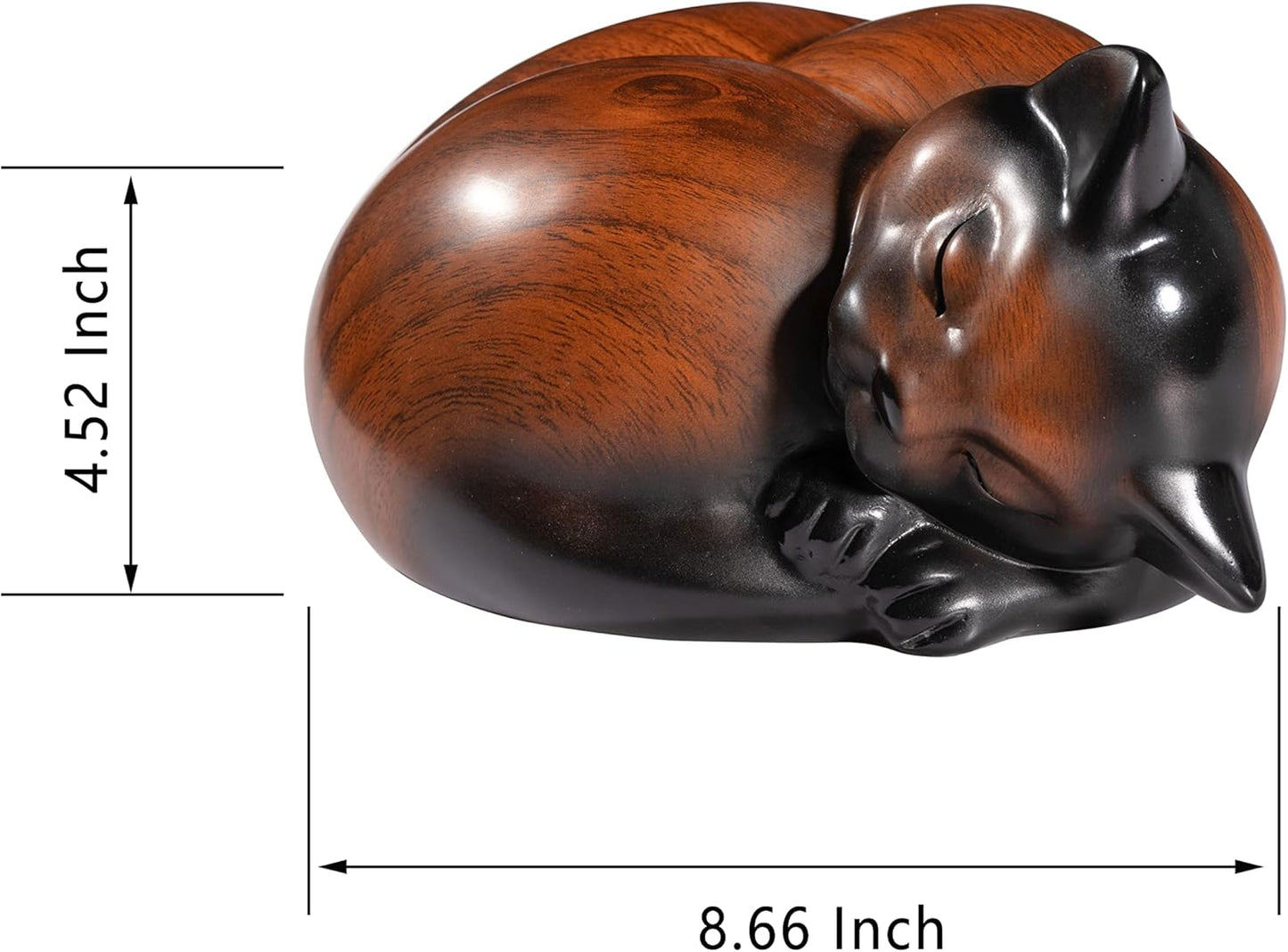 Detailed view of sleeping cat memorial statue
