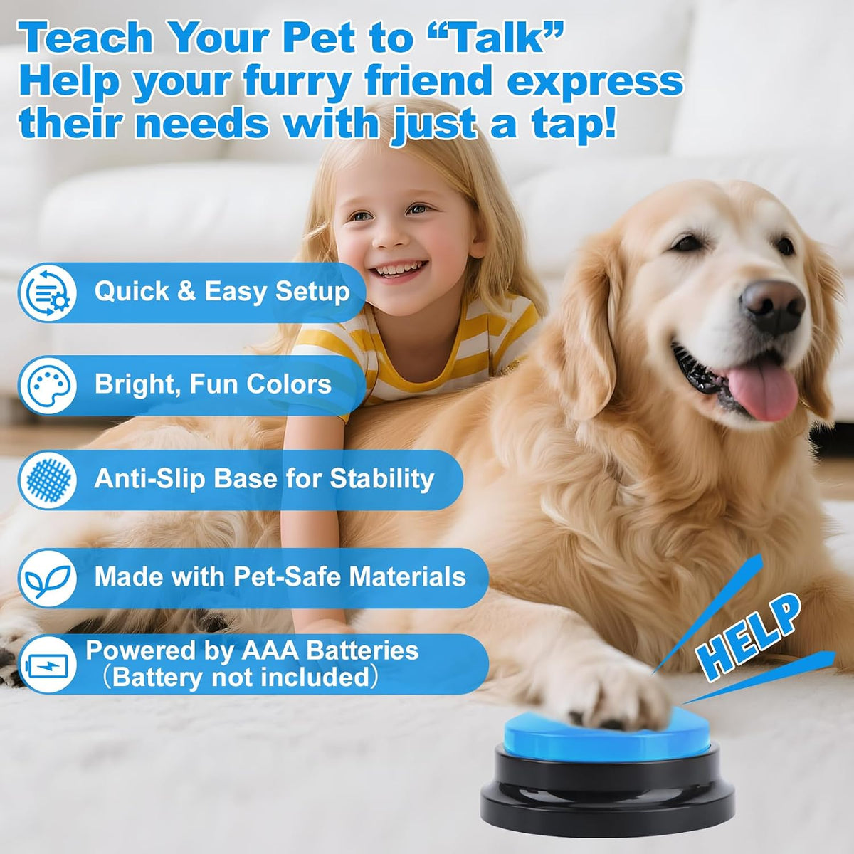 Icon sticker sheets included in the communication set featuring clear visual pet commands
