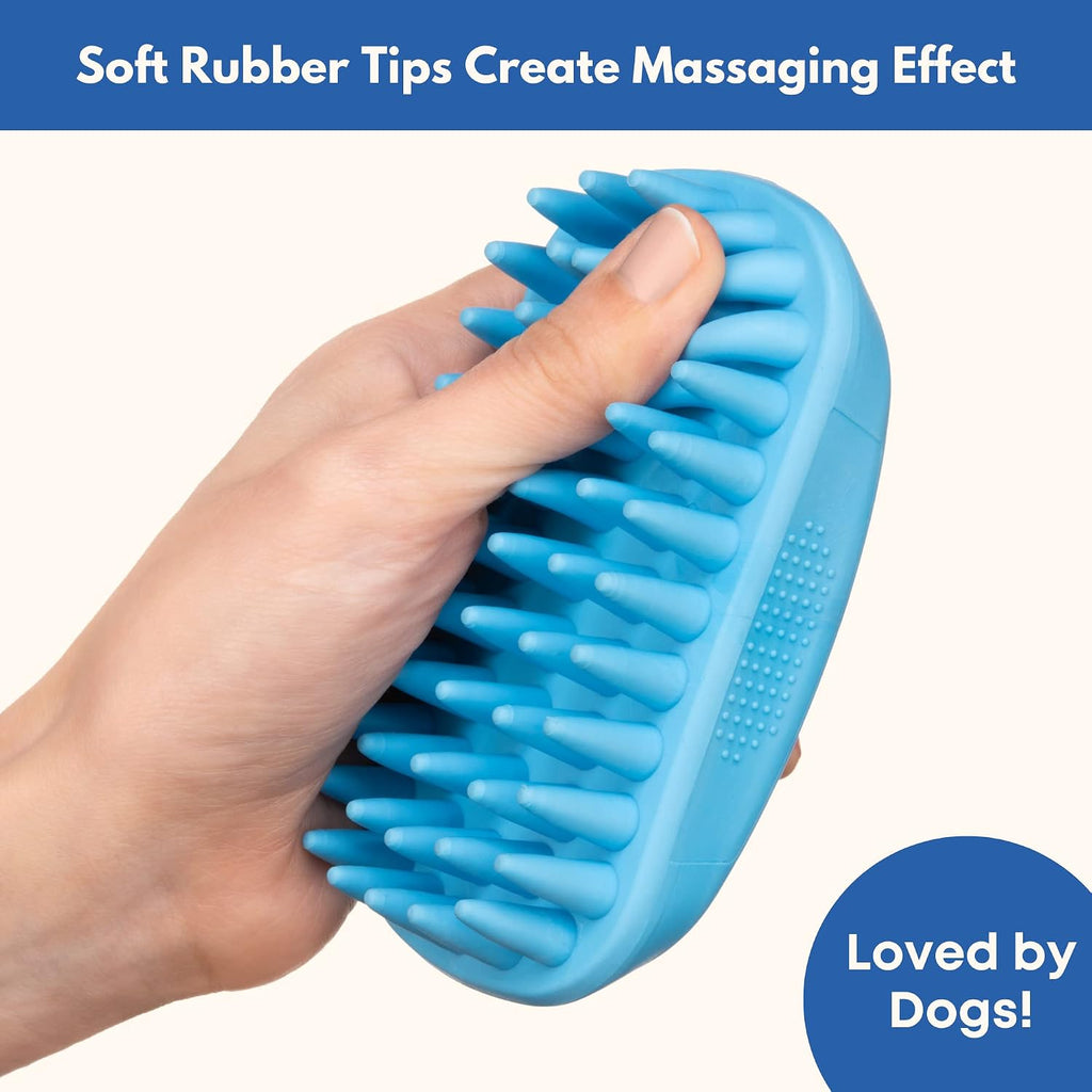 Close up of the flexible rubber nubs on the Freshly Bailey deshedding brush
