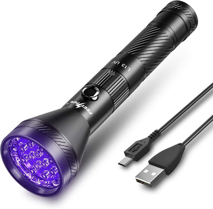 PEETPEN UV flashlight front view showing twelve LED bulbs for stain detection.