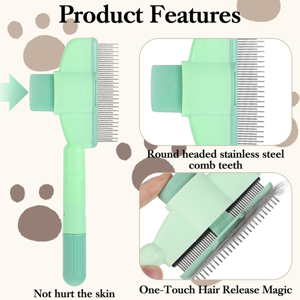 Holyenten flea brush ergonomic non slip handle close up