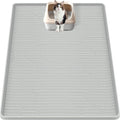 Bartuke silicone cat litter mat front view showcasing grey color and raised scatter control texture.
