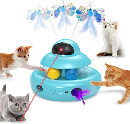MOHAYA Cat Toy,Purple 4-in-1 Interactive,Cat Toys for Bored Indoor Adult Cats,Electric Flying Butterfly,Rechargeable Automatic Toy,Moving Ambush Feather,Track Balls - Image 9