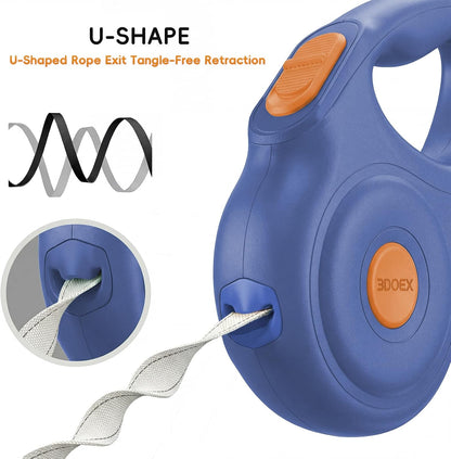 Ergonomic anti-slip handle of 3DOEX blue dog leash