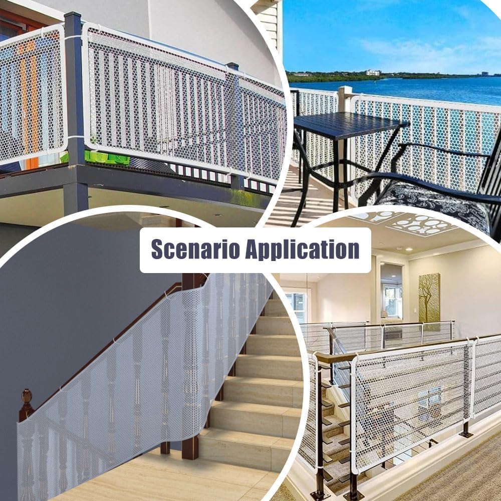 Waterproof mesh material for outdoor stairway safety
