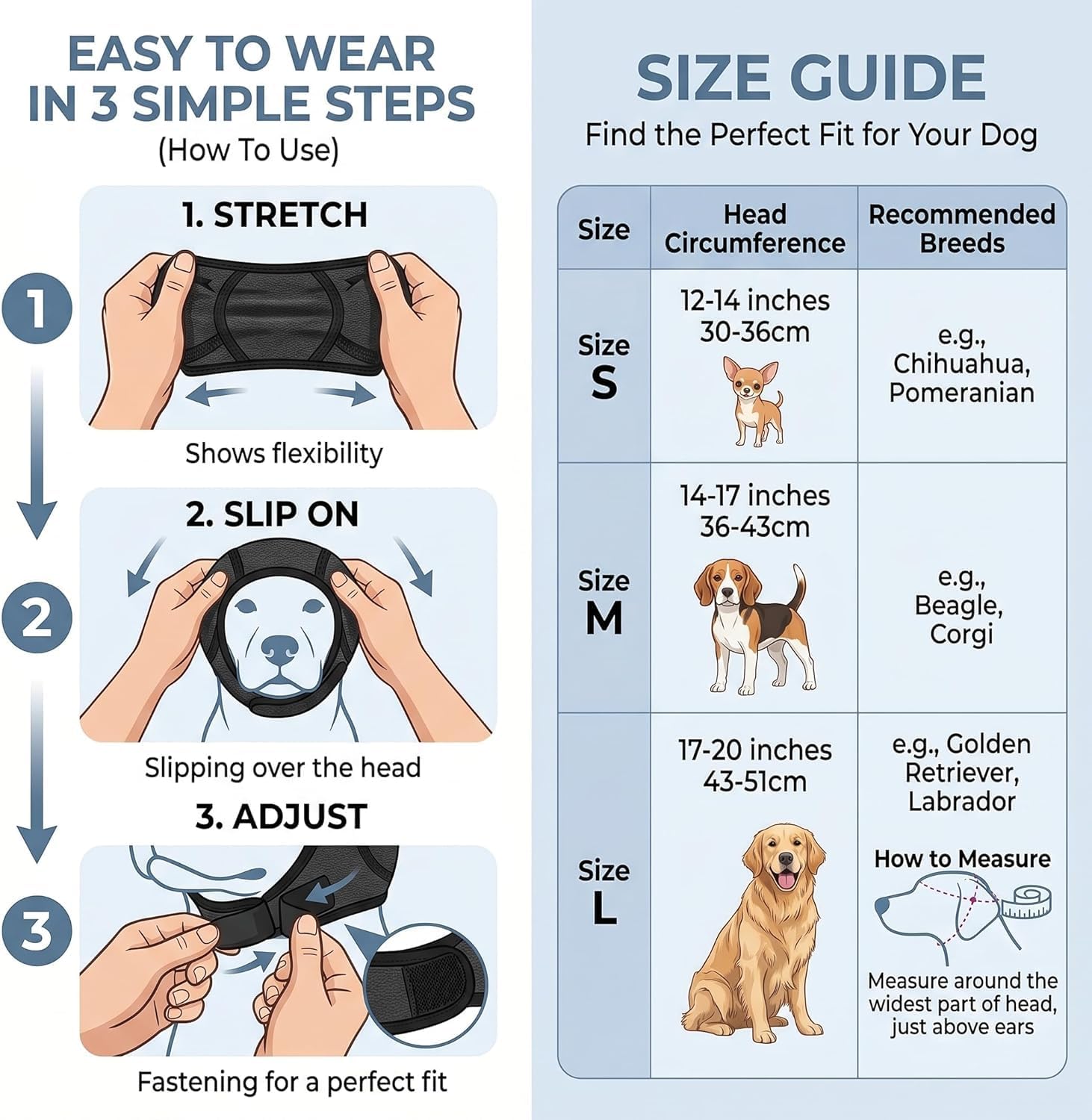 Qpets sound dampening pet ear covers with adjustable chin strap