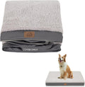 Sunheir washable large dog bed cover front view showing soft plush grey fabric texture.