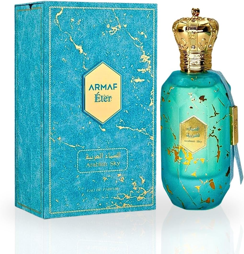 Armaf Eter Arabian Sky Eau De Parfum 100ml front view bottle with gold crown cap